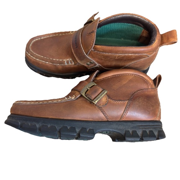 Ralph Lauren Polo Sport AAW12400 Womens Leather Ankle Boots Buckle Brown 6B - Picture 3 of 7